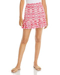 Aqua Smocked Printed Mini Skirt by Vanessa Jane