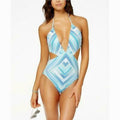 Bar III Crystal Plunge Cutout Monokini One-Piece Swimsuit, Size Small by Vanessa Jane