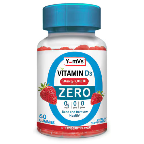 Yum V's Zero Vitamin D3 50 mcg (2000 IU) per serving 60 Gummies by Pasteur Pharmacy