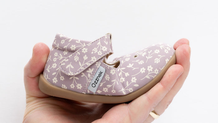Ava Blossom Kids' Barefoot Mary Janes | Floral T-Strap Toddler Shoes by ozznekshoes
