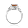 1.95 Ct Cushion Yellow Citrine Prong Silver Halo Statement Ring by Fine Color Jewels