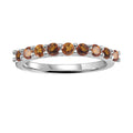 0.8 Ct Round Yellow Citrine Prong Silver Half Eternity Ring by Fine Color Jewels
