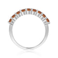 0.8 Ct Round Yellow Citrine Prong Silver Half Eternity Ring by Fine Color Jewels