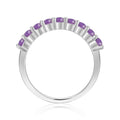 0.60 Ct Round Purple Amethyst Prong Silver Half Eternity Ring by Fine Color Jewels