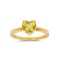 2.00 Ct Heart Yellow Sapphire Prong 18k Yellow Gold Over Silver Solitaire Ring by Fine Color Jewels