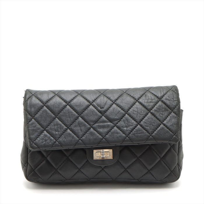 Chanel Matelasse Lambskin Clutch bag 2.55 Black Gunmetal Fittings 15 Series #2599 by Bolt Boutique