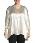 Anne Klein Womens Plus Smocked Hi-Low Tunic Top by Vanessa Jane