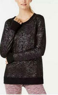 Ideology Metallic Cross-Back Sweatshirt, Size XS by Vanessa Jane