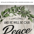 Micah 5:5 NIV - And He Will Be Our Peace Scripture Sign by Tailored Canvases
