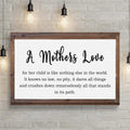 A Mother's Love For Her Child Sign by Tailored Canvases