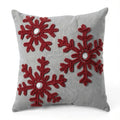 Pillow Perfect Country Home Snowflakes Grey/Red 15.5-inch Throw Pillow by Vanessa Jane