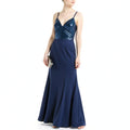 Nightway Sequin-Dot Sateen Fitted Gown, Size 10 by Vanessa Jane