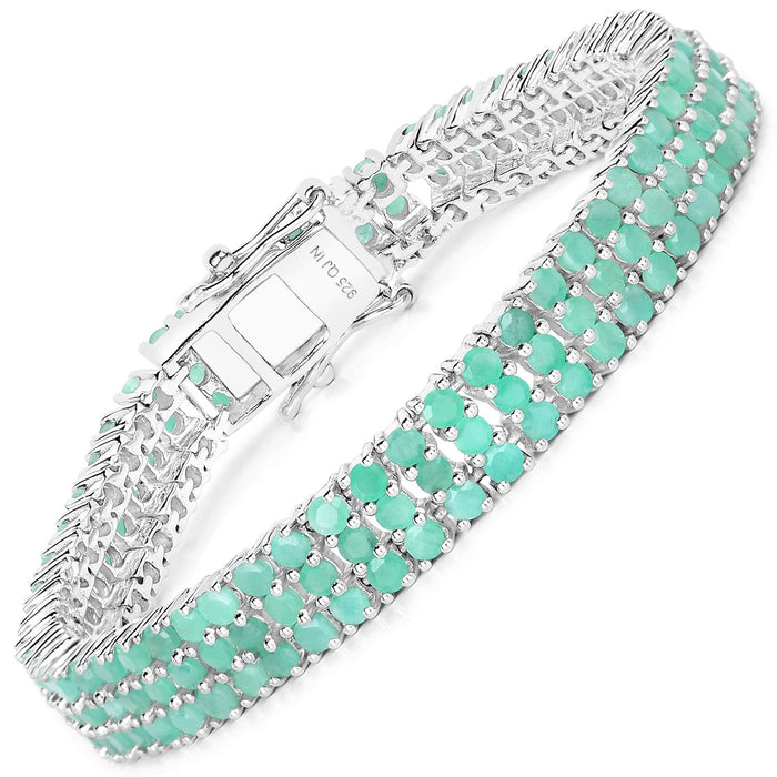 9.41 Carat Genuine Emerald .925 Sterling Silver Bracelet by Bids.com