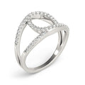 14k White Gold Diamond Loop Style Dual Band Ring (1/2 cttw) by Bids.com