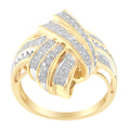 10K Yellow Gold Diamond Bypass Cocktail Ring (1 1/5 Cttw, I-J Color, I2-I3 Clarity) - Size 8 by Bids.com