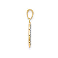 14K Yellow Gold Four Leaf Clover Charm Pendant by Fine Color Jewels