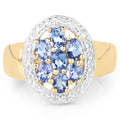14K Yellow Gold Plated 1.19 Carat Genuine Tanzanite .925 Sterling Silver Ring by Bids.com