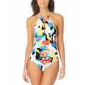 Anne Cole Womens Multi Color Printed High-Neck One-Piece Swimsuit, Size 14 by Vanessa Jane