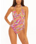 Becca Psychedelica Nina Plunge One-Piece Swimsuit by Vanessa Jane