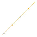 14k Two Tone Gold Bracelet with Polished Cubes by Bids.com