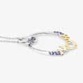 Round Violet Tanzanite Prong Silver Mom Pendant Necklace by Fine Color Jewels