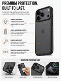 Translucent Matte Case for iPhone 17 Pro, Slim Shockproof Cover, 10FT Military Grade Drop Protection, Anti-Scratch Bumper, Black by Generic