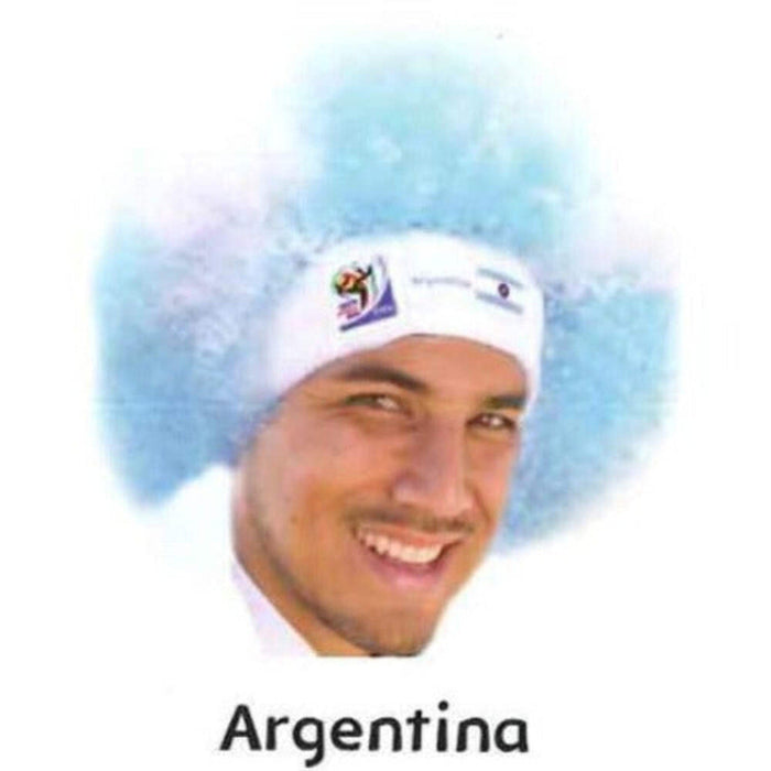 Argentina World Cup Soccer Afro Wig – Official FIFA Licensed Retro Fan Gear by Price Is Right Miami