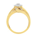 10K Yellow Gold 1/2 cttw Diamond Cluster Cocktail Ring (J-K Clarity, I1-I2 Color) - Size 7 by Bids.com