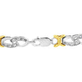 10k Yellow Gold Plated Sterling Silver 1/4 cttw Diamond Infinity and X Link Bracelet (I-J Clarity, I2-I3 Color) - Size 7.25" by Bids.com