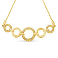 10K Yellow Gold over .925 Sterling Silver Diamond Accented Graduated Infinity Open Circle 6â€-9â€ Adjustable Bolo Bracelet by Bids.com