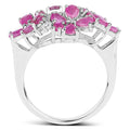 3.51 Carat Genuine Ruby and White Zircon .925 Sterling Silver Ring by Bids.com