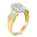 10K Two-Toned Gold Round Baguette Diamond Cluster Ring (1/2 Cttw, I-J Color, I2-I3 Clarity) - Size 6-1/2 by Bids.com