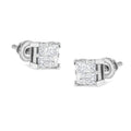 10K White Gold 3/4 Cttw Invisible Set Princess-Cut Diamond Composite Square Stud Earrings (H-I Color, SI2-I1 Clarity) by Bids.com