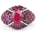 5.15 Carat Genuine Glass Filled Ruby & Ruby .925 Sterling Silver Ring by Bids.com