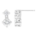 14K White Gold 1 cttw Double Diamond Stud Earrings (H-I Clarity, SI2-I1 Color) by Bids.com