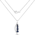0.40 Carat Genuine Blue Sapphire and White Diamond 14K White Gold Pendant by Bids.com