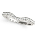 14k White Gold Prong Set Curved Diamond Wedding Ring (1/6 cttw) by Bids.com