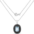 6.70 Carat Genuine Blue Topaz and Black Spinel .925 Sterling Silver Pendant by Bids.com