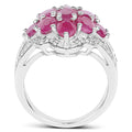 4.72 Carat Genuine Ruby and White Zircon .925 Sterling Silver Ring by Bids.com