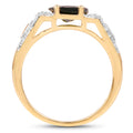18K Yellow Gold Plated 2.79 Carat Genuine Chrome Diopside & White Topaz .925 Sterling Silver Ring by Bids.com