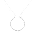 .925 Sterling Silver 5.0 Cttw Prong Set Round-cut Diamond Open Circle Hoop 18" Pendant Necklace (I-J Color, I2-I3 Clarity) by Bids.com