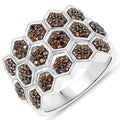 0.75 Carat Genuine Red Diamond .925 Sterling Silver Ring by Bids.com