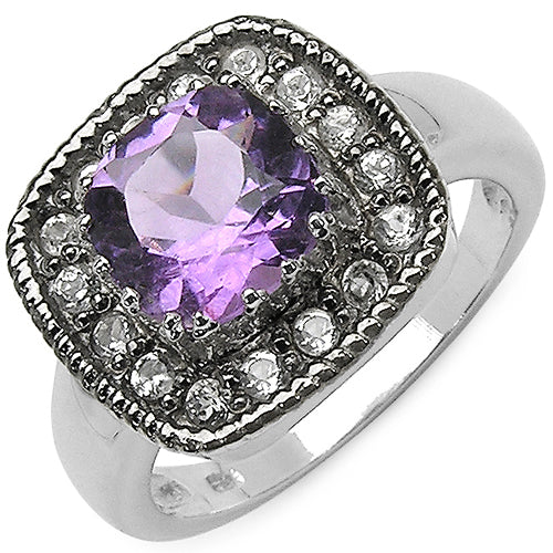 2.53 Carat Genuine Amethyst & Tanzanite .925 Sterling Silver Ring by Bids.com