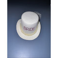 Bride Mini Top Hat Fascinator, Clip-On with Pearls, Tulle & Bow (Bachelorette / Wedding) by Price Is Right Miami