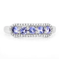 0.61 Carat Genuine Tanzanite and White Diamond 14K White Gold Ring by Bids.com
