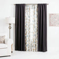 Marrakesh 4-Pack Rod Pocket Solid with Printed Voile Window Curtain Panels by Vanessa Jane