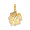 14K Yellow Gold Four Leaf Clover Charm Pendant by Fine Color Jewels