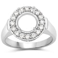 0.48 Carat Genuine White Diamond 14K White Gold Semi Mount Ring - holds 8.00mm Round Gemstone by Bids.com