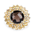 8.56 Carat Genuine Smoky Quartz & Citrine .925 Sterling Silver Ring by Bids.com