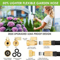 Heavy-Duty Garden Hose – 25Ft Leakproof Blue Rubber with Brass Connectors & Spray Nozzle by DailySale